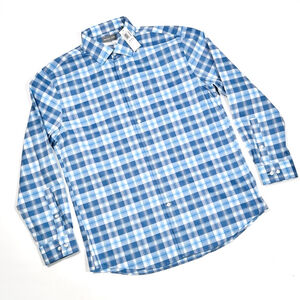 MICHAEL KORS Mens Shirt Slim Fit Airsoft Cooling Plaid Blue WhiteL 16 1/2 32/33
